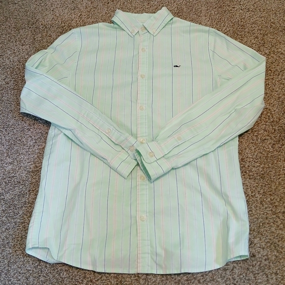 Vineyard Vines Striped Casual Button Down Shirt Boys Size Large - Picture 1 of 4